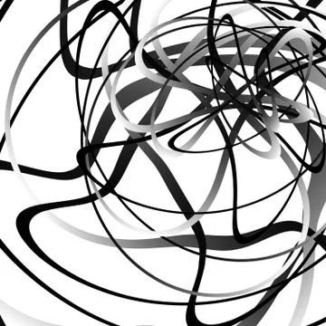 Abstract squiggle, squiggly, curvy lines. Monochrome geometric pattern. Illustrazione stock