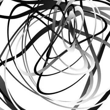 Abstract squiggle, squiggly, curvy lines. Monochrome geometric pattern. Illustrazione stock