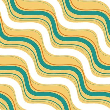 Abstract squiggly line seamless pattern yellow green wave for design Stock Illustration