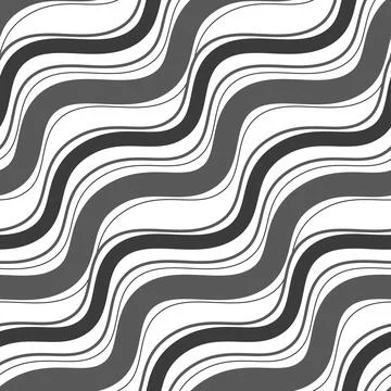Abstract squiggly line seamless pattern gray monochrome white wave background 스톡 일러스트