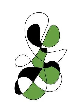 Abstract squiggly modern background with continuous lines. Stock Illustration