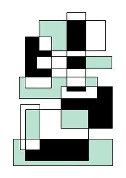 Abstract squiggly modern background with continuous lines. rectangle Stock Illustration