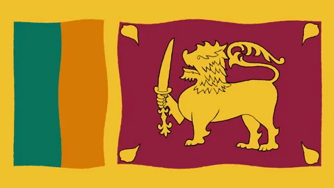 Abstract Sri Lanka Flag Wavy Motion Background with Seamless Ripple Distortion Stock Footage 204008506