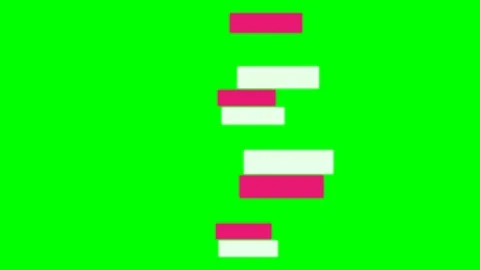 Abstract stack of alternating white and pink rectangular bars on green 動画素材 341821161