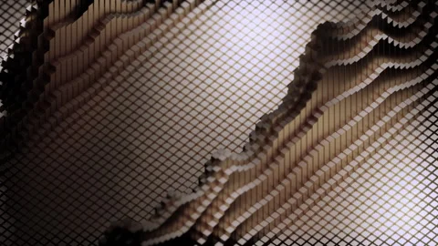 Abstract stack of cubes with central wave. Design. Technology simple concept. Stock Footage 243030351