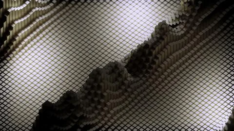 Abstract stack of cubes with central wave. Design. Technology simple concept. Stock Illustration