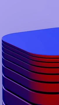 Abstract Stack of Curved Layers in Blue and Red on Light Blue Background 스톡 일러스트