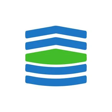 Abstract stack of layers, modern logo design. Concept of technology, data, .. Stock Illustration