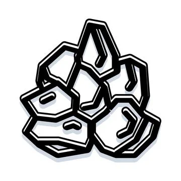 Abstract stack of rocks and minerals outline イラスト素材