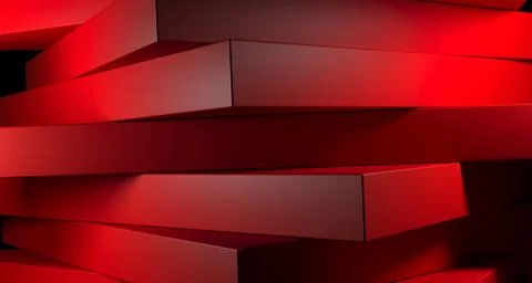 Abstract Stacked Boxes Closeup. 3D Rendering 스톡 일러스트