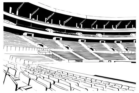 Abstract Stadium Sketch. Vector Background for Sports Poster Design. Stock Illustration