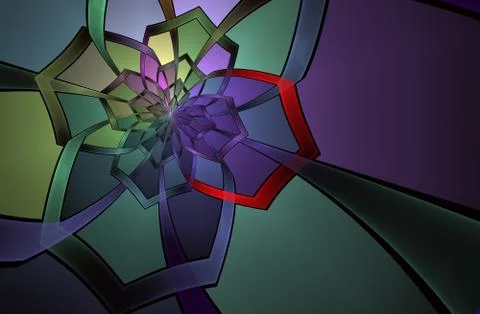 Abstract stain glass flower pattern. Stock Illustration