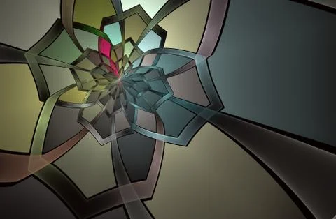 Abstract stain glass flower pattern. Stock-Illustration