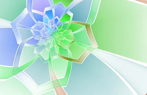 Abstract stain glass flower pattern. Illustrazione stock