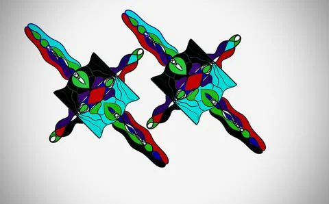 Abstract Stained-Glass Figures Stock Illustration