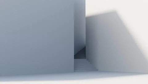 Abstract staircase in the corridor. 3d render Stock Illustration