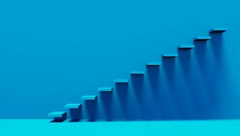 Abstract staircase in the corridor. 3d render Stock Illustration