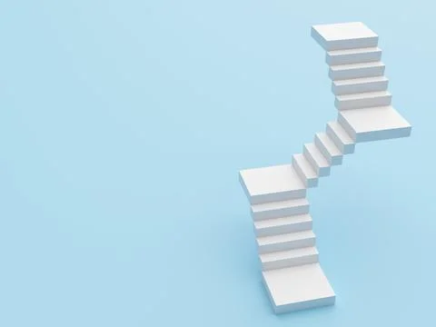 Abstract staircase. Stairs with steps on blank background. Business concept Stock Illustration