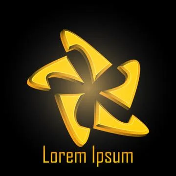 Abstract star 3d  vector icon such logos. Fully editable vector image. Stock Illustration