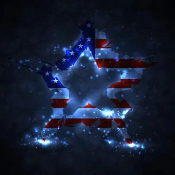 The abstract star with american flag Stock-Illustration