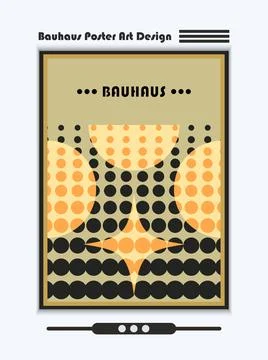 Abstract star and circles geometric bauhaus poster background Stock Illustration