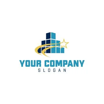 Abstract Star Building Rectangle Logo Template Inspirations Illustrazione stock