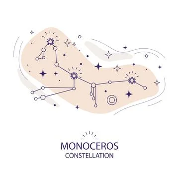 Abstract star constellation Monoceros vector image Stock Illustration