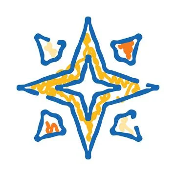 Abstract star doodle drawing design concept art Stock Illustration