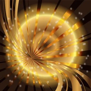 Abstract star dots golden rays background Stock Illustration