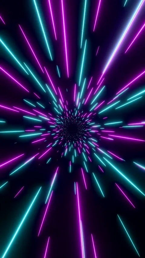 Abstract star field, hyper speed tunnel in purple and blue, light beam Stock Footage 329790362