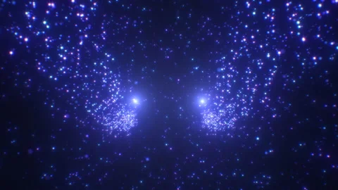 Abstract Star Glow Particle Waves Flowing in Outer Space Universe Stock Footage 146879500