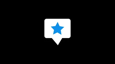 Abstract star icon design on a black social media animation isolated on bla.. Stock Footage 340179394