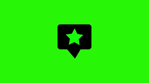 Abstract star icon design on a black social media animation isolated on gre.. Stock Footage 340595742