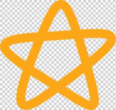 Abstract star icon is glowing in flat design with orange curved lines on イラスト素材
