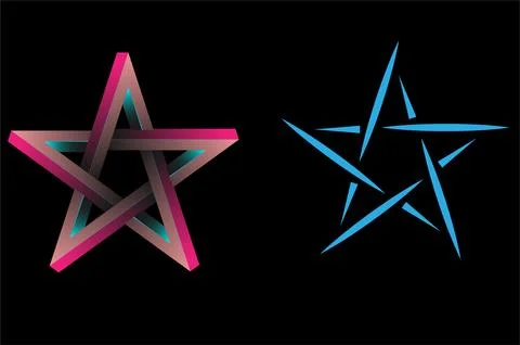 Abstract Star Logo Set with Geometric and Gradient Design 스톡 일러스트