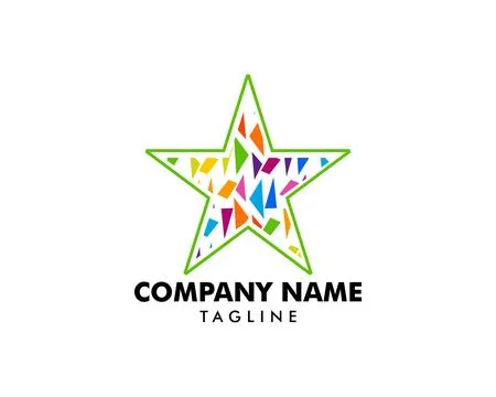 Abstract Star Mosaic Logo Design Template Stock Illustration