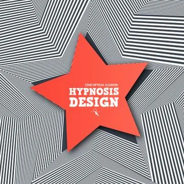 Abstract star optical illusion. Creative banner Stock Illustration