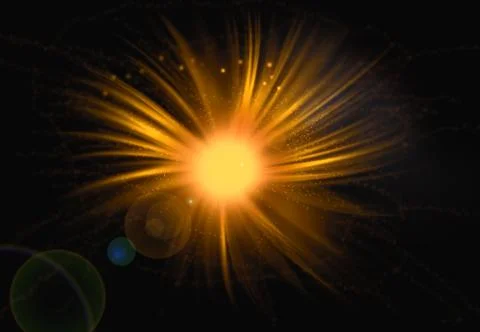 Abstract star like orange colored object. Stock Illustration