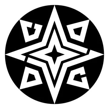 Abstract star pattern in circular mandala design Illustrazione stock