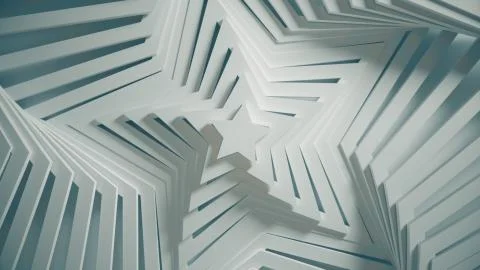 Abstract star pattern with offset effect and smooth white color. Animation of Illustrazione stock