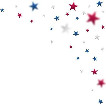 Abstract Star Pattern with Scattered Navy, Crimson, and Gray Stars on White イラスト素材