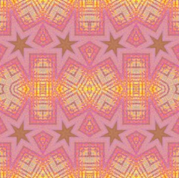 Abstract star pattern violet beige pink green Stock Illustration