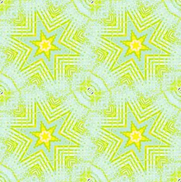 Abstract star pattern yellow lemon lime green aquamarine Stock Illustration
