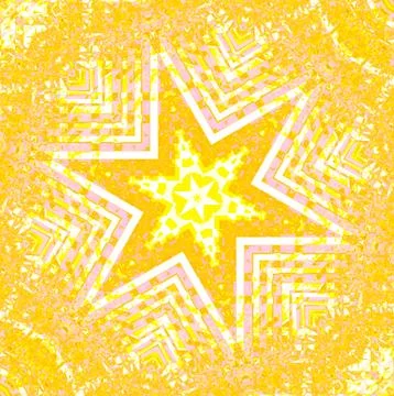 Abstract star pattern yellow white pink centered Stock Illustration