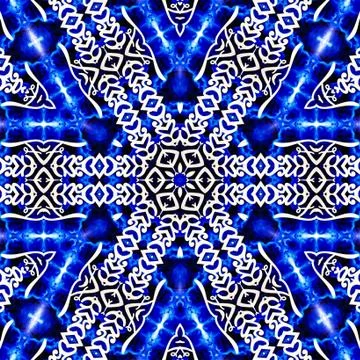 Abstract star seamless geometric patterns background - Geometric pattern circ Stock Illustration