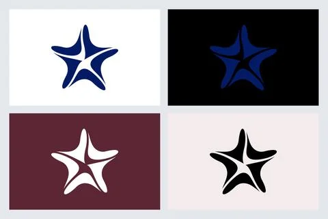 Abstract Star Shape Logo Template Collection Stock Illustration