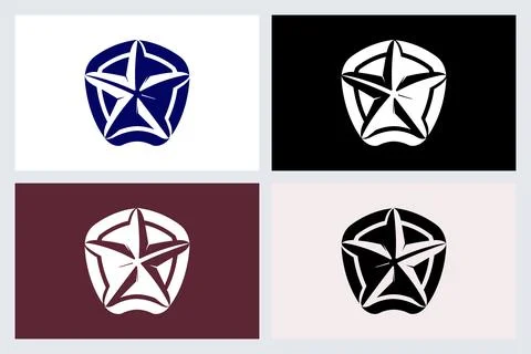 Abstract Star Shape Minimalist Logo Icon Set Stock Illustration