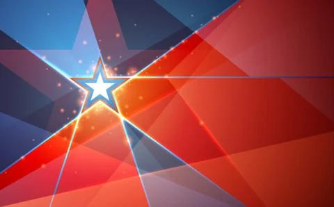 Abstract star shape red and blue background Stock Illustration