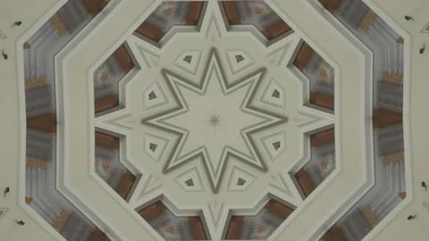 Abstract star shaped mandala pattern. Action. Hypnotic motion of a pattern Stock Illustration