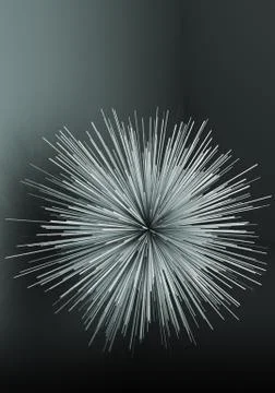 Abstract star shaped object flying in dark Stock Illustration